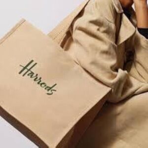 NWT Harrod’s Jute Large Tote Bag
